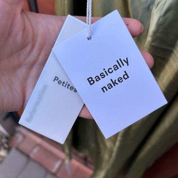 Reformation Green Satin Dress - Picture 7 of 11